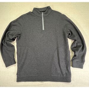 LINKSOUL Men Medium Grey 1/4 Zip Tempus Fugit Luxury Cotton Golf Pullover Shirt‎